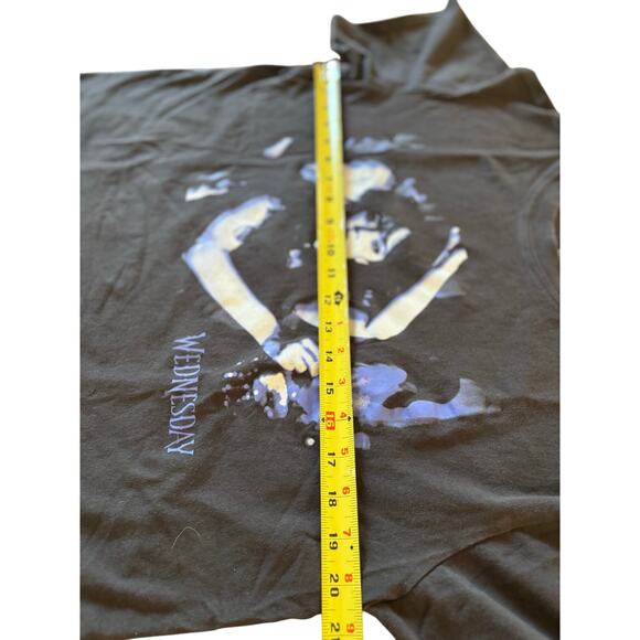 H&M Divided Women’s Medium | Wednesday Addams Graphic Tee Faded Black Boxy Fit - Picture 7 of 10